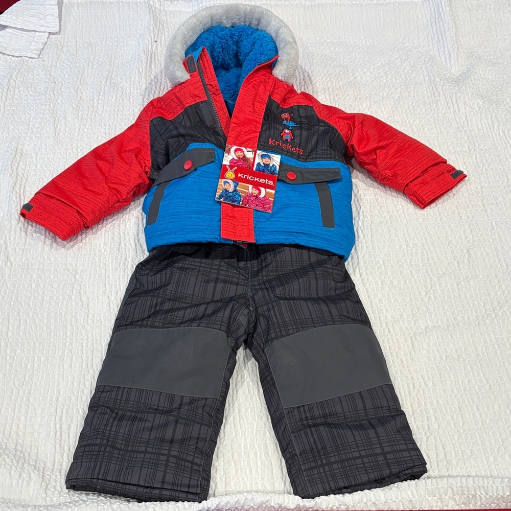 Krickets Red and Blue Kids Winter Two Piece Snowsuit